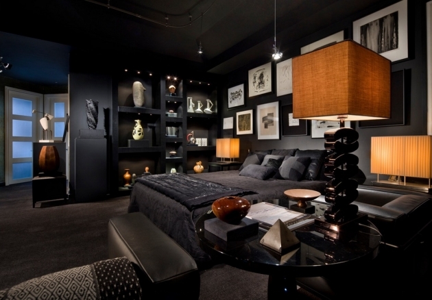 Alluring Dark Living Room Interior Design Photo