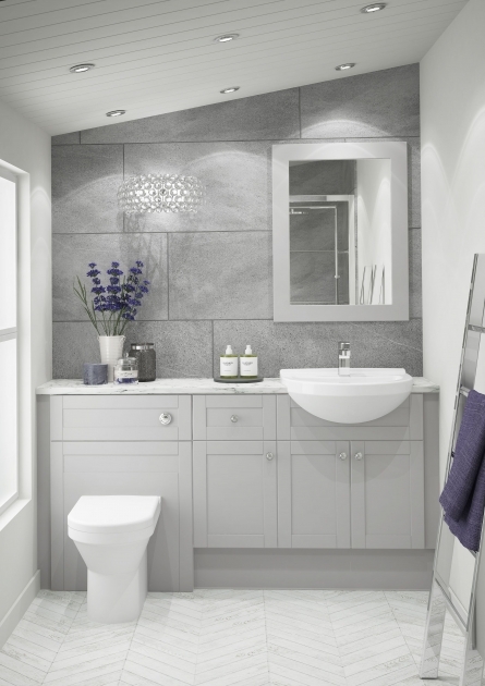 Alluring Grey Fitted Bathroom Furniture Photo