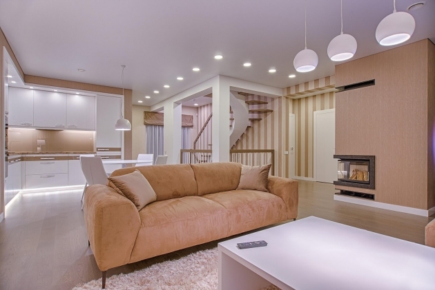 Alluring Interior Design For Living Room With Open Kitchen Photo