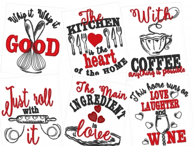 Alluring Kitchen Quotes Embroidery Design Photo