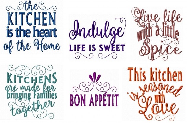 Alluring Kitchen Quotes Embroidery Design Picture