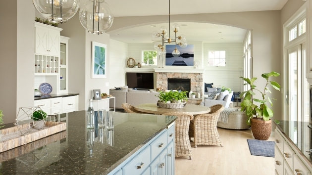 Alluring Living Room Kitchen Open Concept Pic