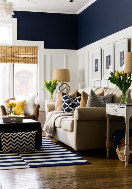 Alluring Navy Living Room Decor Picture