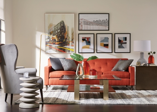 Alluring Orange Living Room Furniture Picture