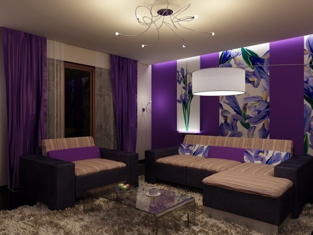 Alluring Purple Wall Decor Living Room Image