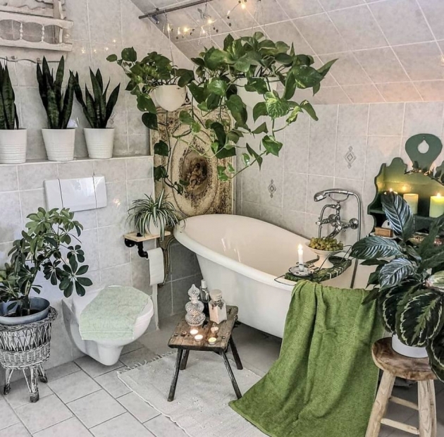 Amazing Bathroom Decor With Plants Picture