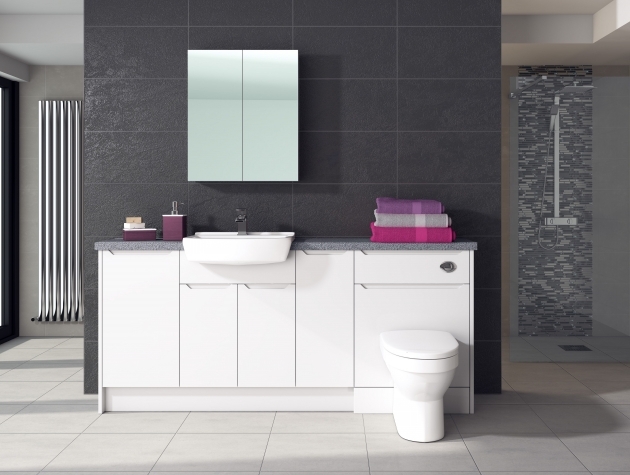 Amazing Bathroom Fitted Furniture White Gloss Picture