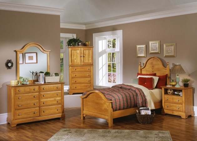Amazing Bedroom Colour Schemes With Pine Furniture Image