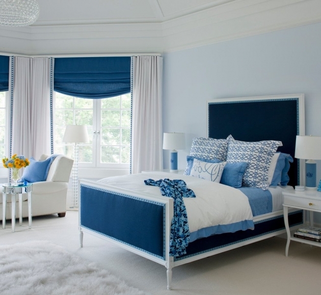 Amazing Bedroom Decor Blue And White Photo