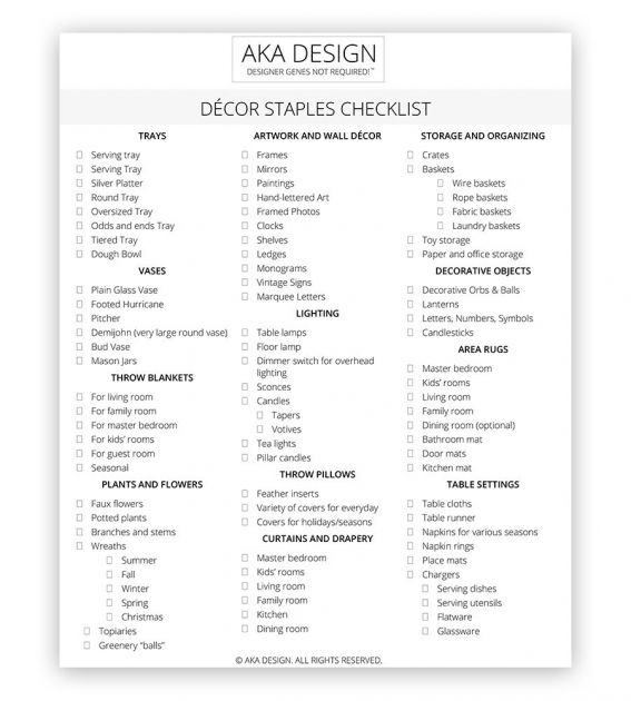 Amazing Living Room Decor Checklist Picture