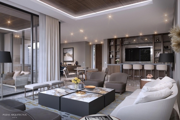 Amazing Modern Living Room Bar Photo