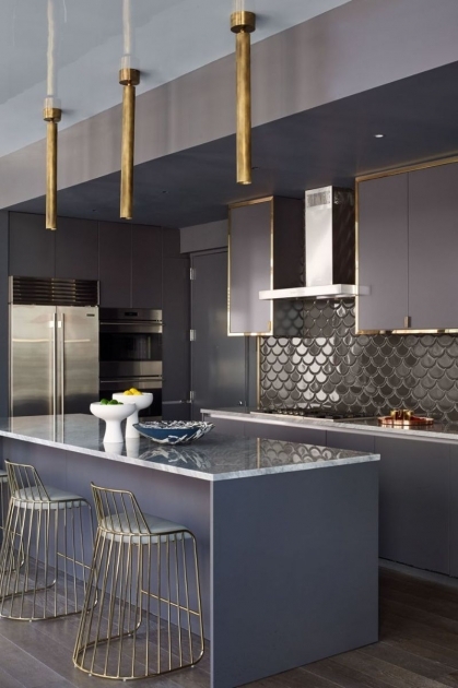 Awesome Dark Kitchen Interior Design Image
