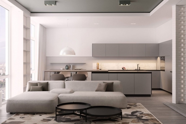 Awesome Interior Design For Living Room With Open Kitchen Image