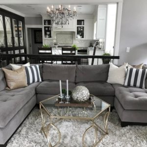 Living Room Decor Gray Sofa