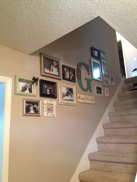 Classy Decorating Ideas For Wall Going Up Stairs Image