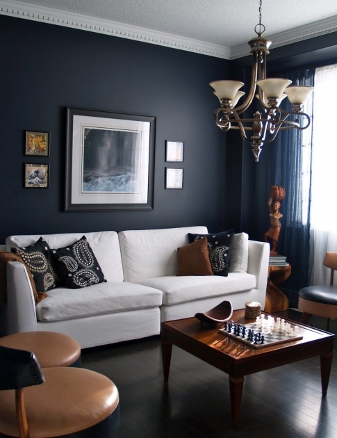 Classy Navy Living Room Decor Photo