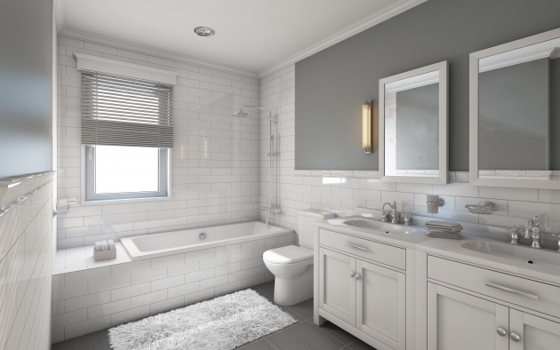 Classy White Bathroom Interior Pic
