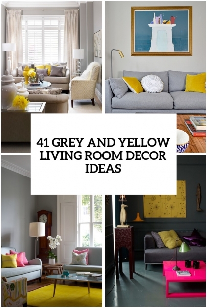 Classy Yellow And Grey Decor Living Room Pic