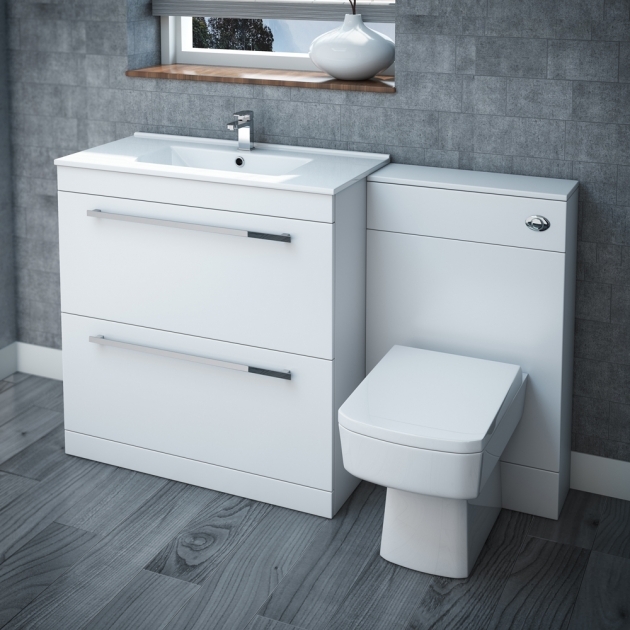 Fascinating Bathroom Fitted Furniture White Gloss Picture