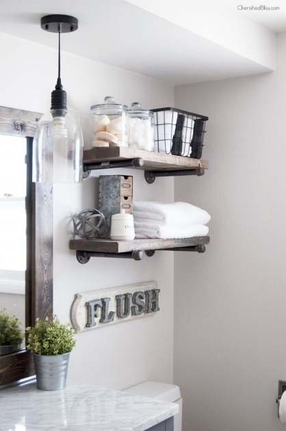 Good Bathroom Shelf Design Pic