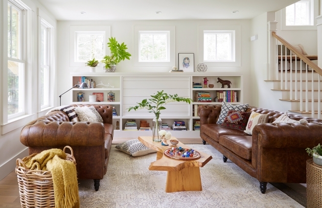 Good Living Room Decor With Brown Couch Image
