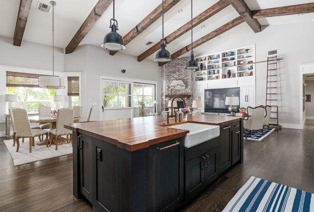 Good Living Room Kitchen Open Concept Image