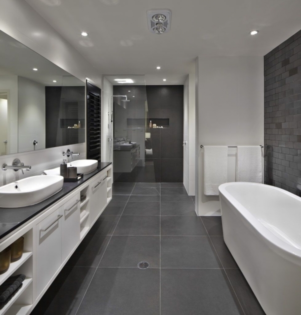 Gorgeous Bathroom Ideas Dark Floor Pic