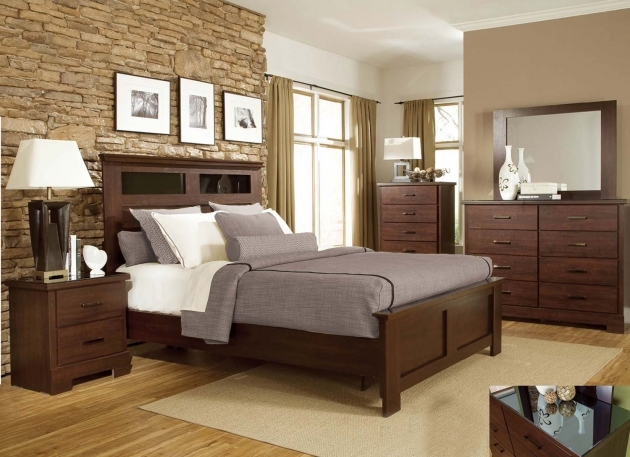 Gorgeous Dark Wood Bedroom Furniture Decor Pic