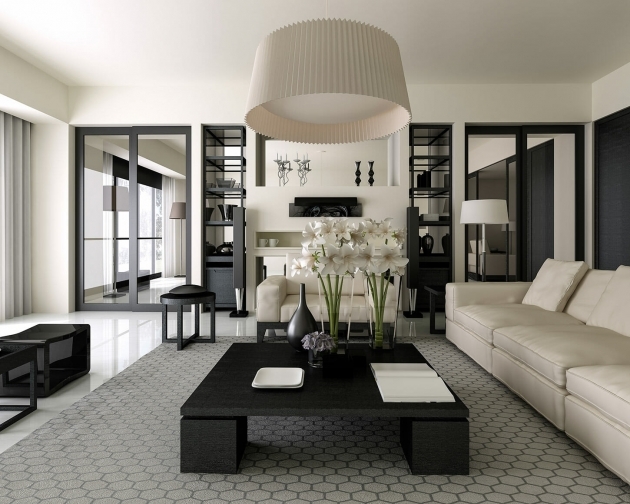 Gorgeous Living Room Decor Black And White Picture