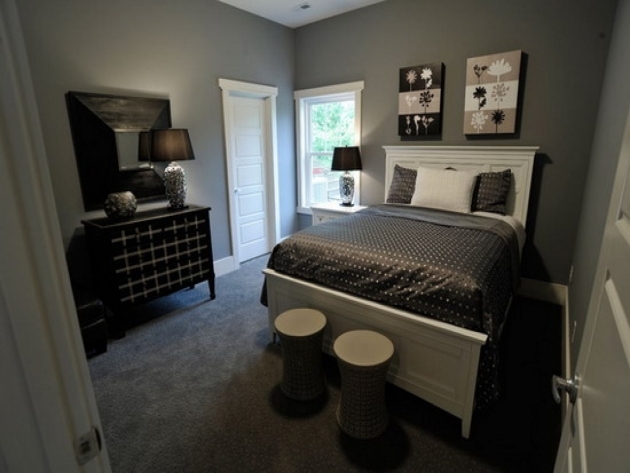Inspiring Bedroom Decor Gray Walls Photo