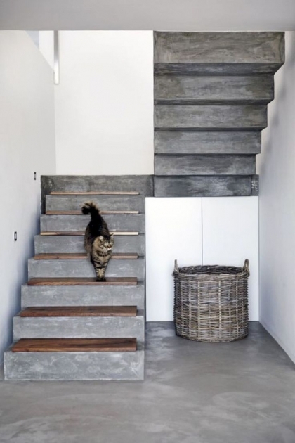 Inspiring Cement Stairs Design Picture