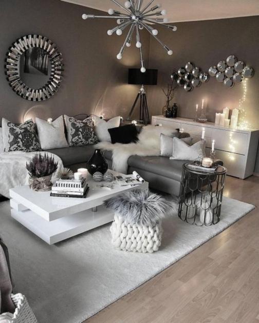 Interesting Modern Glam Living Room Pic