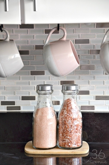 Interesting Pink And Grey Kitchen Decor Picture