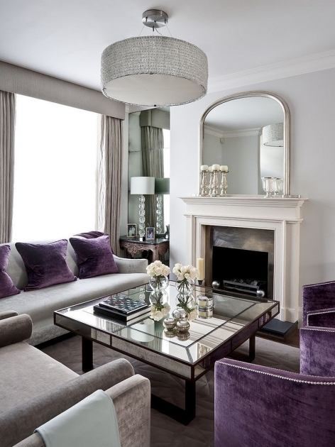 Interesting Purple And Silver Living Room Ideas Image