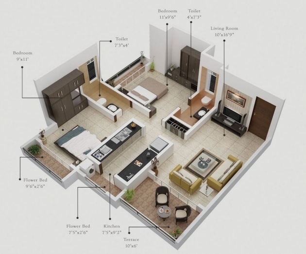 Marvelous Apartment 2 Bedroom Interior Photo
