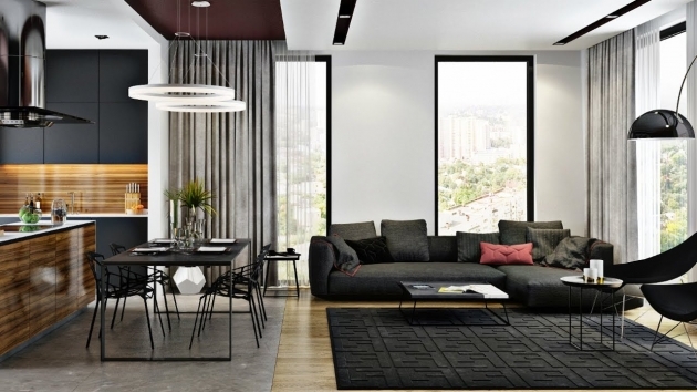 Marvelous Modern Kitchen Living Room Ideas Image