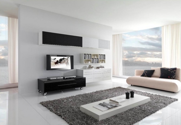 Marvelous White Living Room Modern Design Photo