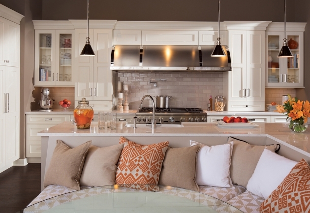Nice Kitchen Island Behind Sofa Image