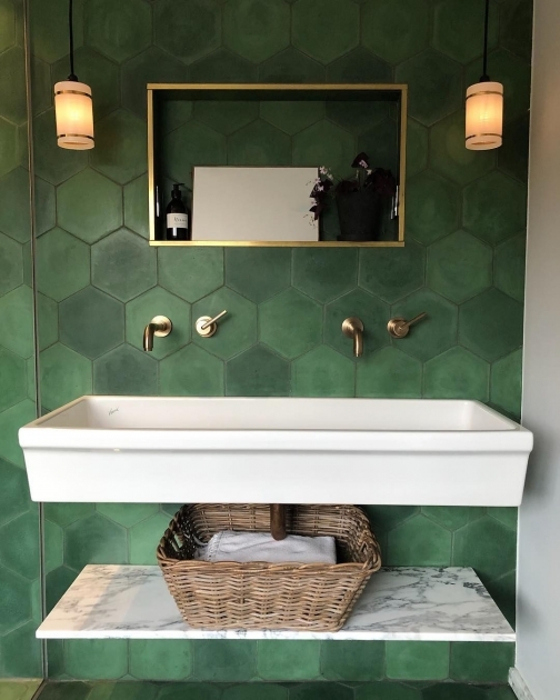 Outstanding Bathroom Design Green Photo