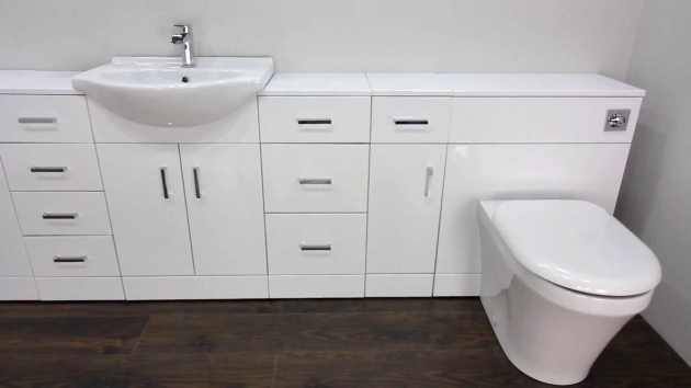 Outstanding Bathroom Fitted Furniture White Gloss Pic