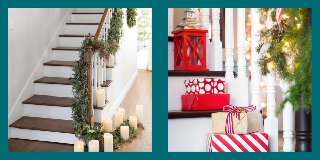 Splendid Christmas Home Decor Stairs Pic