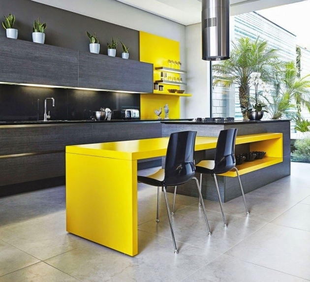 Splendid Modern Yellow Kitchen Photo