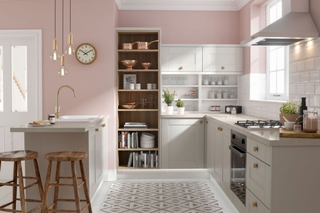 Splendid Pink And Grey Kitchen Decor Photo