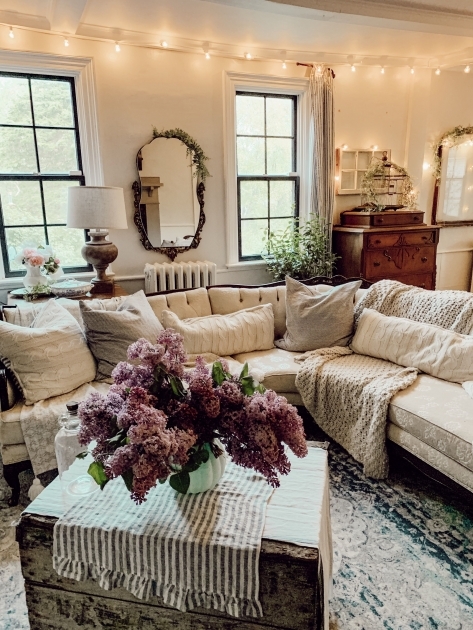 Splendid Vintage Farmhouse Living Room Decor Picture