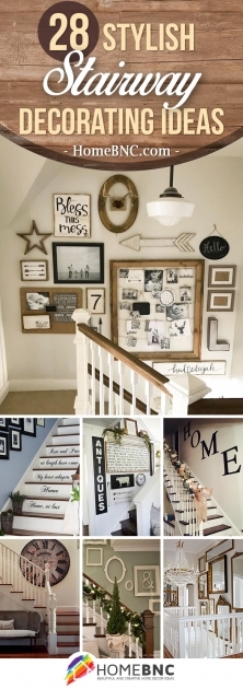 Stunning Decorating Wall Going Up Stairs Pic