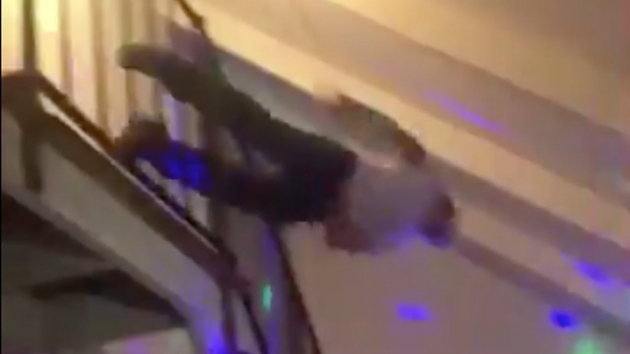 Stunning Guy Jumps From Stairs To Table Picture