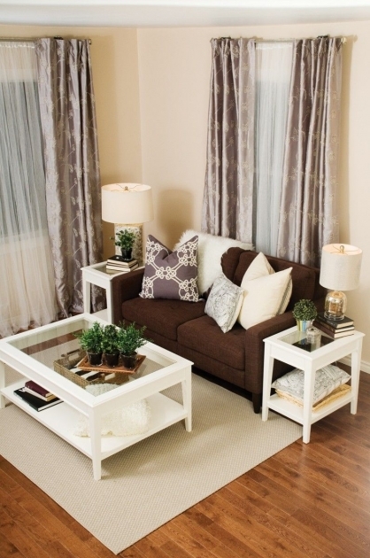 Stunning Living Room Decor With Brown Couch Image