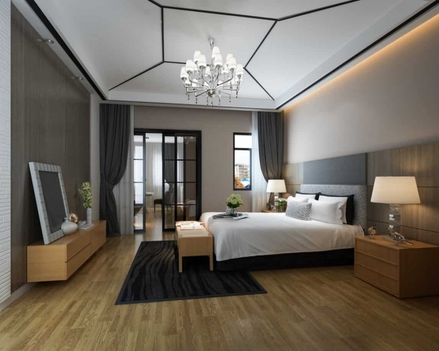 Stunning Master Bedroom Modern Lighting Image