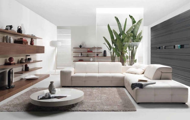Stunning White Living Room Modern Design Pic