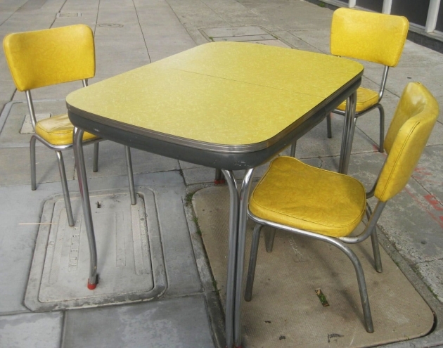Stunning Yellow Retro Kitchen Table And Chairs Photo